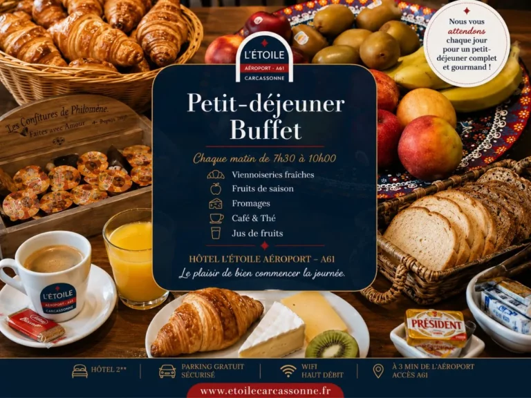 Petit-déjeuner Hôtel L'Etoile Aéroport-A61